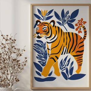Lucky Tiger Art Print,Bright Home Decor,For Kitchen,Bedroom,Dining,Living Room,Office,House Warming,Gift for her,Animals,Trendy