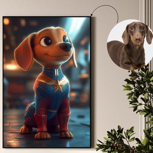 Benutzerdefinierte Haustier Porträt Geschenk, animierte Hunde Cartoon, Porträt Wandkunst für Haustier, Hunde Wandkunst, Familienporträt von der Fotomalerei, digitale Downloads