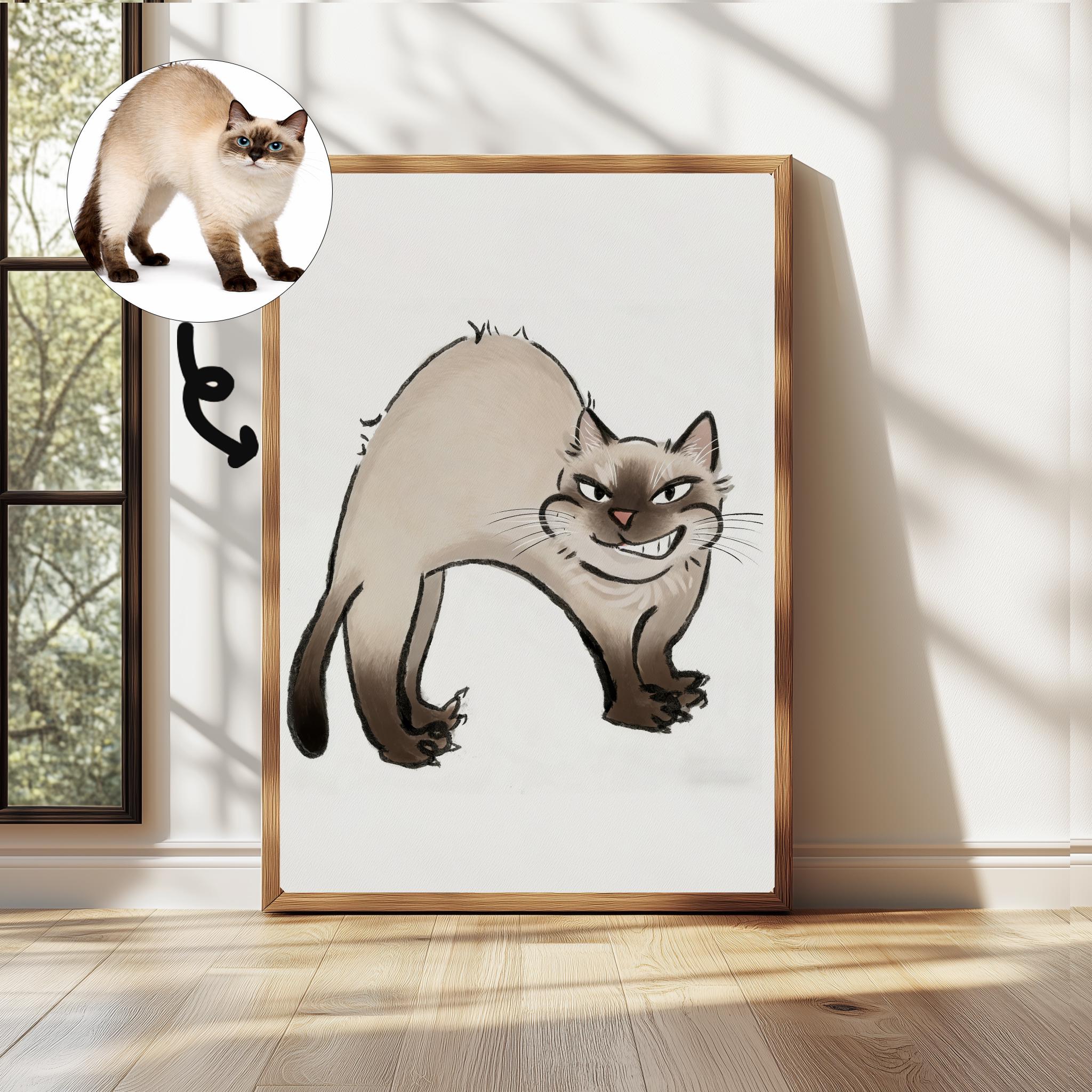 Custom Funny Pet Portrait,ugly Pet Portrait From Photo,silly Cartoon ...