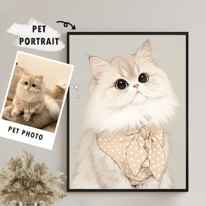 Portret zwierzaka z kreskówki ze zdjęcia, niestandardowy plakat z portretem zwierzaka, spersonalizowany portret zwierzaka, zabawny portret zwierzaka, prezent dla mamy kota, prezent dla taty psa