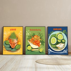 Vietnam Wall Art,Vietnamese Food Poster, Vietnamese Culture , Watercolor Illustration Print, Vietnamese Cuisine Poster,Southeast Asian Food