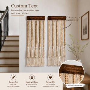 Op maat gemaakt macramé wandkleed, boho houten kralen wandtapijt, neutrale wanddecoratie, handgemaakte textielkunst, minimalistische kinderkamerdecoratie, housewarming cadeau