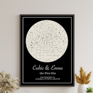 Custom Sternenkarte Print, Nacht wir trafen uns Jahrestag Geschenk, Nachthimmel Print, Sternenkarte Poster, Hochzeitsgeschenk, Konstellation Print, personalisiertes Geschenk