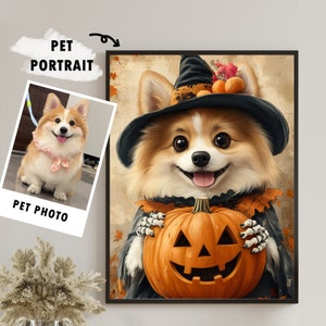Custom Wizard Dog Portrait, Pet Cartoon Portrait From Photo, Funny Pet Portrait, Custom pet portrait Poster, Personalized dog lover gift