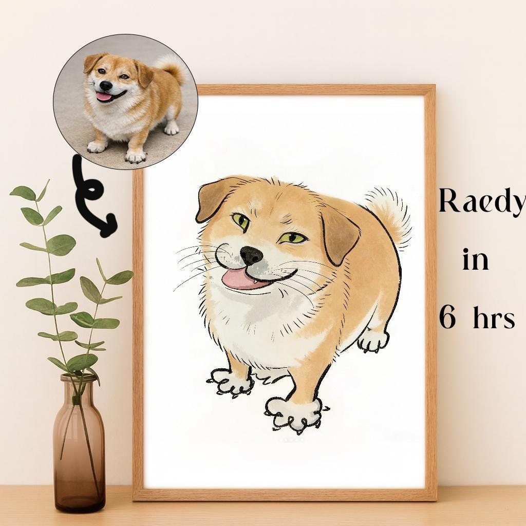 Custom Funny Pet Portrait,ugly Pet Portrait From Photo,silly Cartoon ...