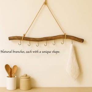 Rustic Branch Hang,Rustic Driftwood Key Holder, Natural Branch Wall Hook, Boho Entryway Organizer, Handmade Wooden Minimalist Home Decor