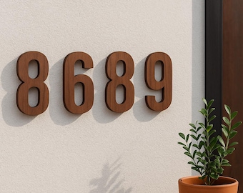 Custom Wooden House Number Signs,DIY Wooden Address Sign,Outdoor Plaque, Personalized Name or Message,Modern Home, Housewarming Gift
