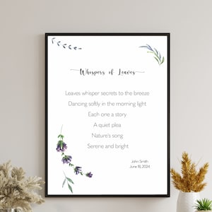 Cartel de poesía personalizado, cartel de votos matrimoniales, expresión de arte de texto, cartel de fondo artístico, regalos de cartas especiales, poste de poesía personalizado