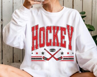 Sudadera retro de hockey con cuello redondo para el día del partido