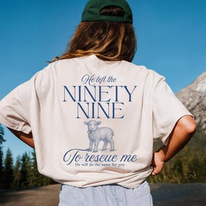Él dejó el 99 para rescatarme (Camiseta cristiana)