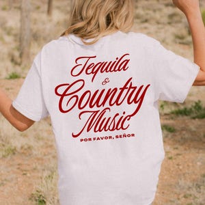 Camiseta de música country con temática de tequila, ropa occidental, cómoda, color gráfico, idea de atuendo para conciertos, diseño unisex, algodón, chica, bebedora, moda