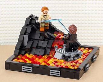 Brand New Custom Made MOC Mustafar Diorama: Obi-Wan vs Anakin For SW Movie Fan