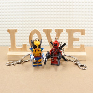Custom Keychain &quot;I Love You, Logan!!&quot; Deadpool and Wolverine Custom Keyring For The Super Hero Comic Fan