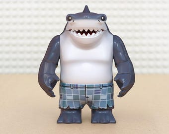 Custom Big Figure King Shark Minifig For Comic Fan