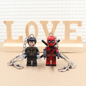 Custom Keychain &quot;I Love You, Wade!!&quot; Deadpool and Wolverine For Super Hero Fan