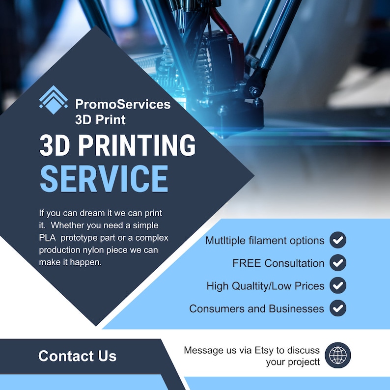 Custom 3D Print Services for businesses and consumers. Message us to discuss your project. No job is too small! image 1