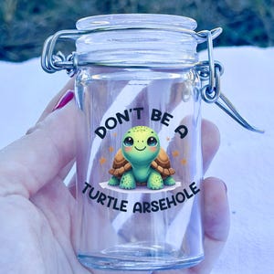 Funny Turtle Stash Jar: Airtight Glass Herb & Spice Storage