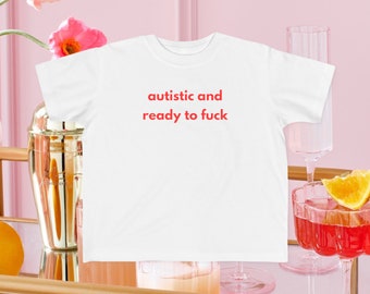 Autistische Baby Tee Grappig Y2k Shirt Iconisch Schattig Tops Jaren '90 Jaren 2000 Stijl Esthetische Kleding Tshirt Trending Meme T-Shirt Y2k Mode