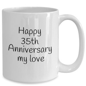 35th anniversary gift idea, 35th anniversary coffee cup, 35th anniversary coffee mug