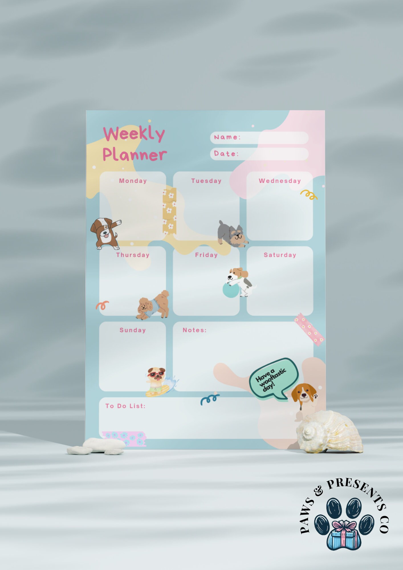 Printable Weekly Planner for Dog Lovers, Time Management Planner for ...