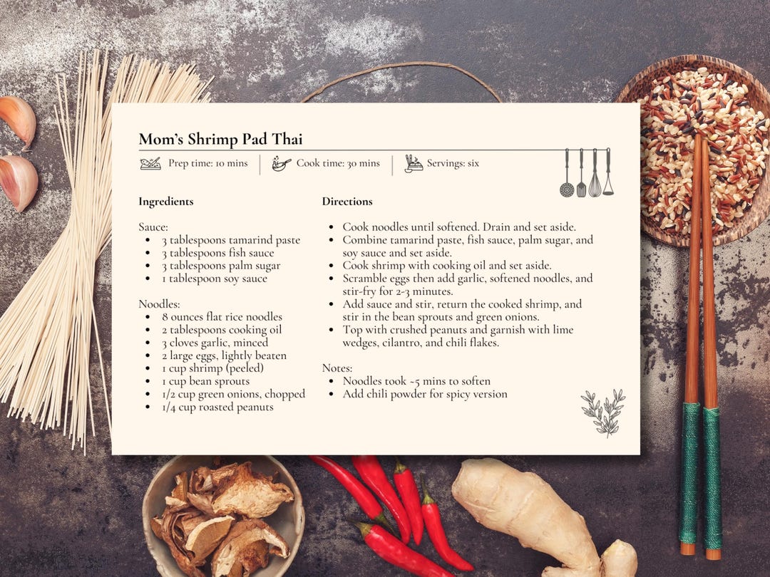 Mini Recipe Design Editable Recipe Card Template: Minimalist Design (canva, 6x4 & 7x5 ...