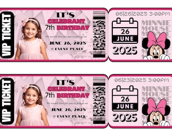 VIP Ticket Birthday Invitation | Printable Birthday Invitation Ticket Templates | Canva Editable Party Invite