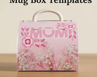 Mug Box Template, Mug Holder Template 11oz, Editable Canva template, Mug Packaging Gift Box, Party Favor,  Gift for Her, class of 2026