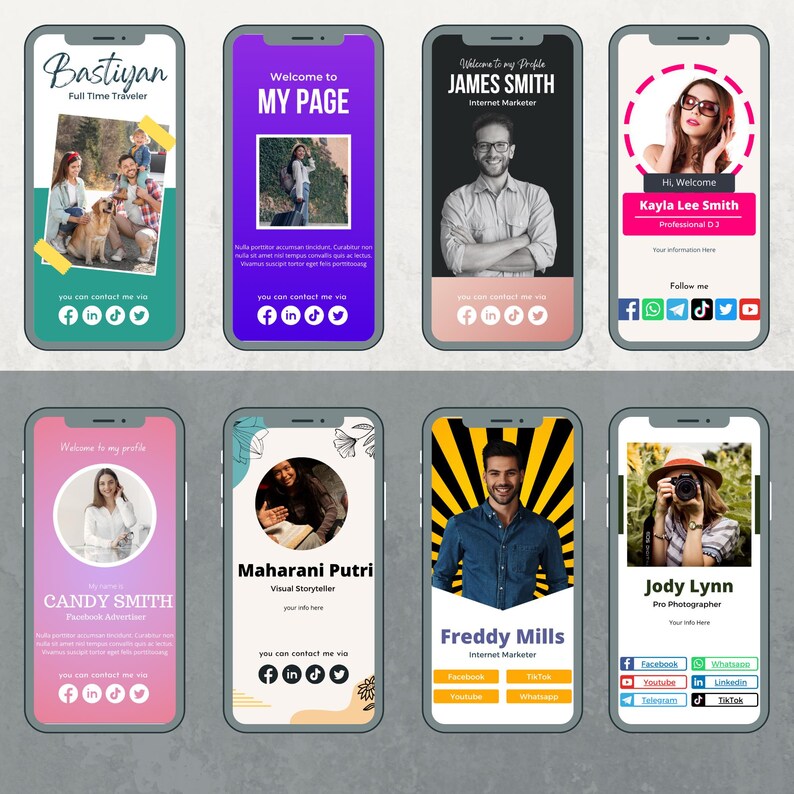 45+ Link in Bio Canva Editable Templates Instagram Bio Link Landing