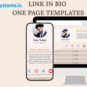 Systeme.io Link in Bio Template | Editable Landing Page | Link in Bio Website Template | Funnel Page Template for Coaches & Creators