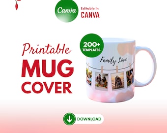 200+ Add Your Own Photo Mug Wrap Bundle | Mug Photo Mug Wrap Bundle Canva Editable | Wedding Father’s Day Mother’s Day Couples Family Mug