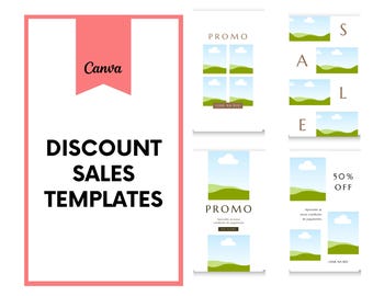 Editable Canva Template | 10 Digital Download Sales Templates | Creative Shop Promo Discount Design | Modern Business Marketing Tools Kit