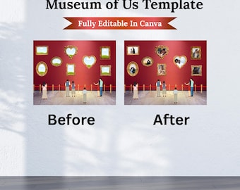 Personalized Museum of Us Couple Poster, Mini Museum Frame, Wedding Mini Museum, Anniversary Gift, Editable Canva Template, Gift For Him