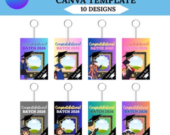 Graduation Keychain Canva Template | Editable Graduation Keychain Design | Class of 2026 Gift | Graduation Favor Printable | Graduation Gift