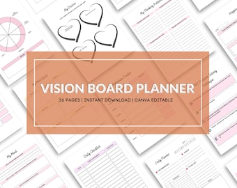 2026 Vision Board Planner | Vision Board Kit & Printable, Digital Vision Board Template, Goal Setting, 2026 Planner PDF