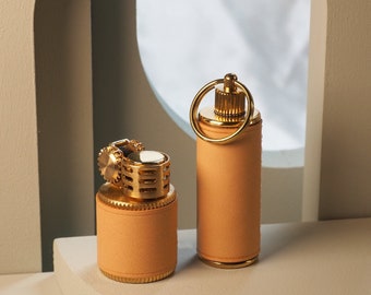 Briquet cylindrique, mignon et personnalisé, laiton kérosène rétro, petit cadeau créatif avec bidon d'huile