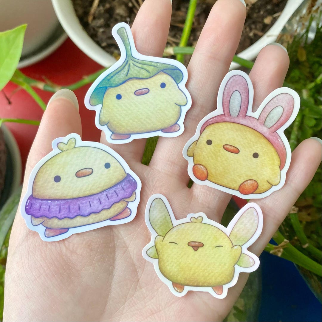 Baby Chicken Sticker Set | 4pcs Waterproof Holographic Vinyl - Etsy