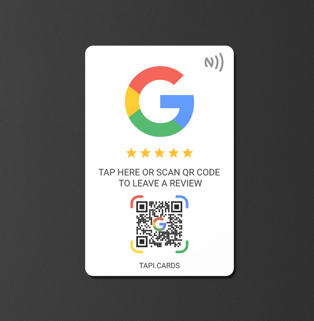 Custom NFC Contactless Google Review TAP Card With QR Code Get Instant ...