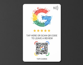Custom NFC Google Review TAP Card With QR Code - Get Instant Google Reviews