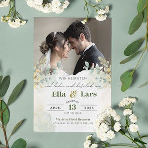 Grüne Hochzeitseinladungsvorlage|Greenery Goldhochzeits-Einladung|Greenery Eukalyptus-Einladung|Boho Hochzeit| druckbares Hochzeitseinladung