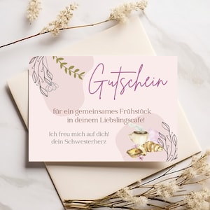 Tarjeta de vale| desayunar juntos| Regalo personalizado| Desayuno| Dar tiempo| Vale regalo| Regalos| dar un regalo minimalista