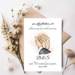 Und wir haben Sie paarweise| Islamisches Hochzeitsgeschenk für Jungvermählten| Nikkah Murabak| Verlobungsgeschenk| Jubiläum| A3 & A4 Druck
