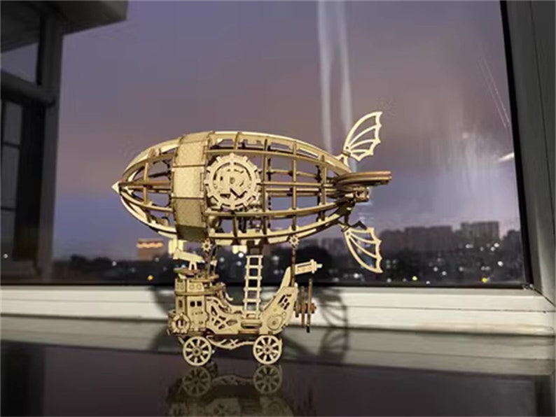 Handcrafted Wooden Airship Model Kit - Etsy