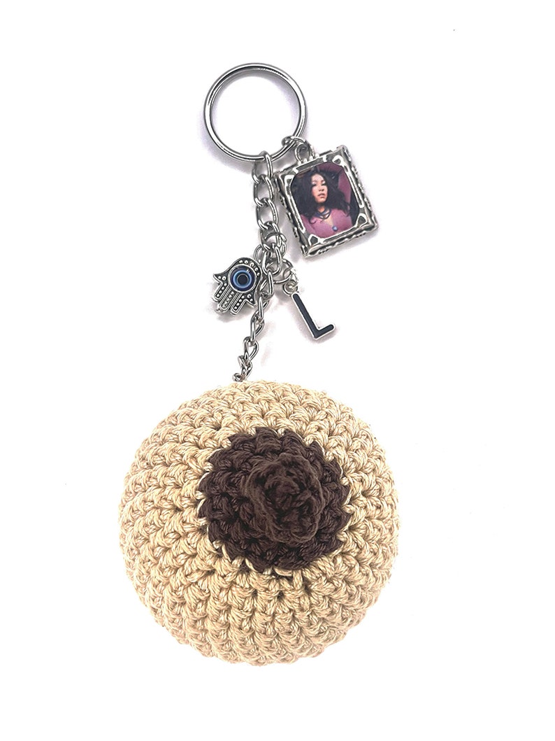Boob Crochet Keychain Etsy