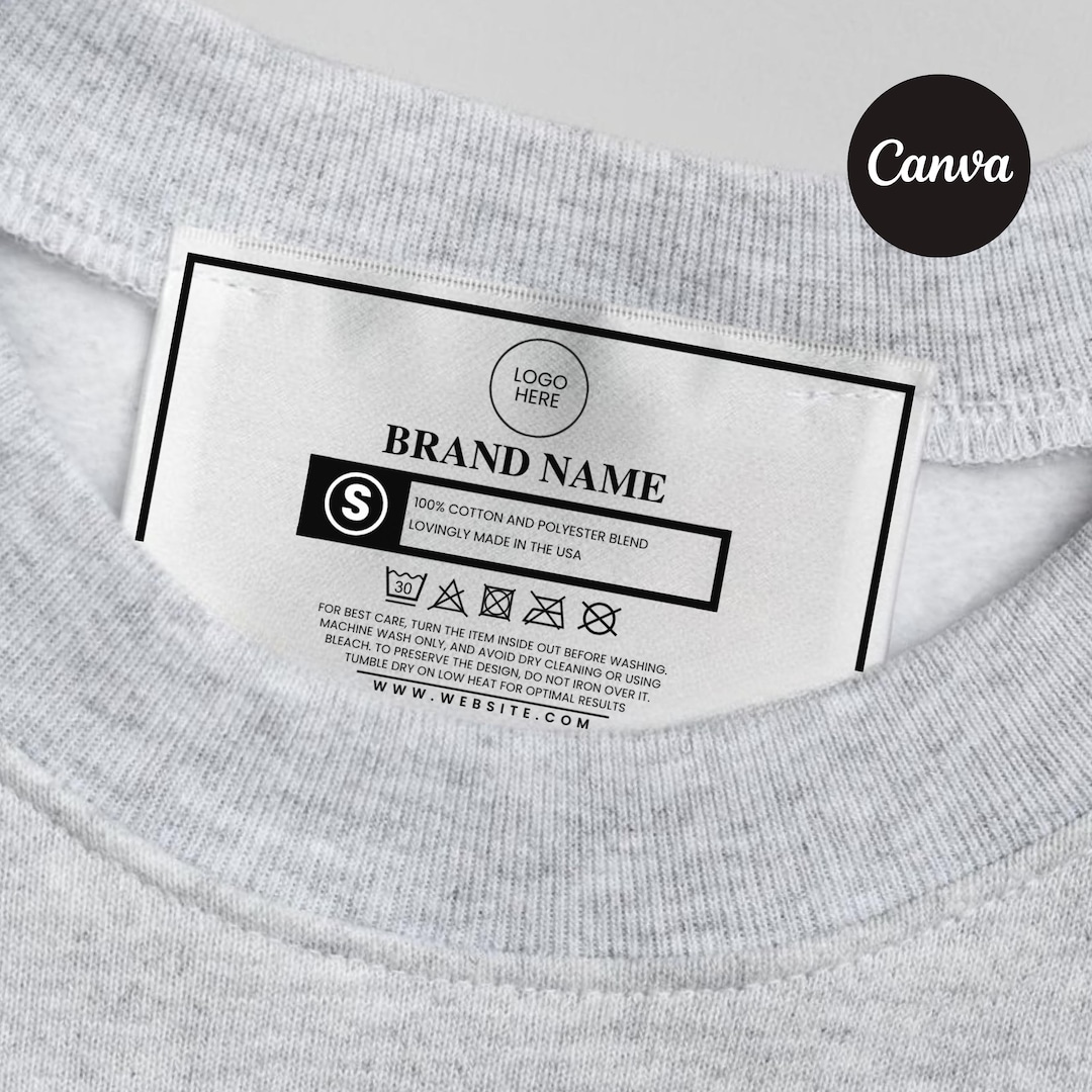 Clothing Neck Tag Template Bundle: Custom Garment Labels (canva ...