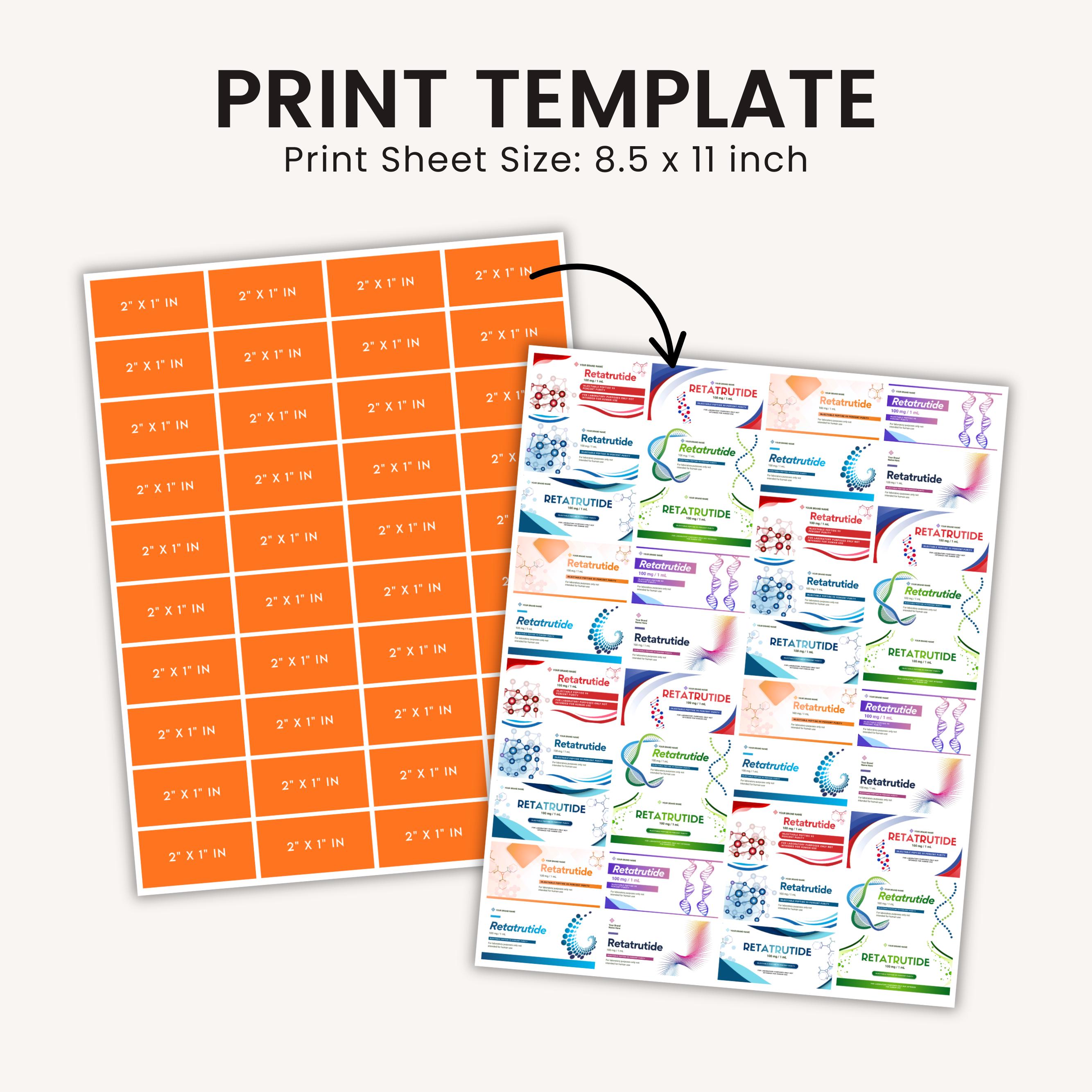 Retatrutide Label Template, Peptide Printable Label, Peptide Therapy ...