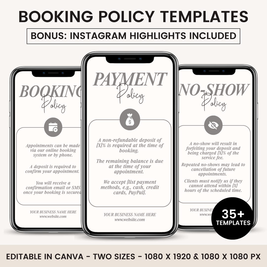 35+ Booking Policy Templates, Editable Booking Policies for Instagram ...