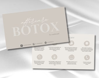 Botox Aftercare Card Template I Printable Aftercare Card Template I Botox Template I Fillers and Botox Aftercare Card |Aesthetic Post Care