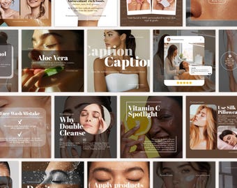Skincare Instagram Posts Bundle, 75+ Skincare posts Templates, Esthetician Posts Templates, Medspa Templates, Esthetician Social Media Posts