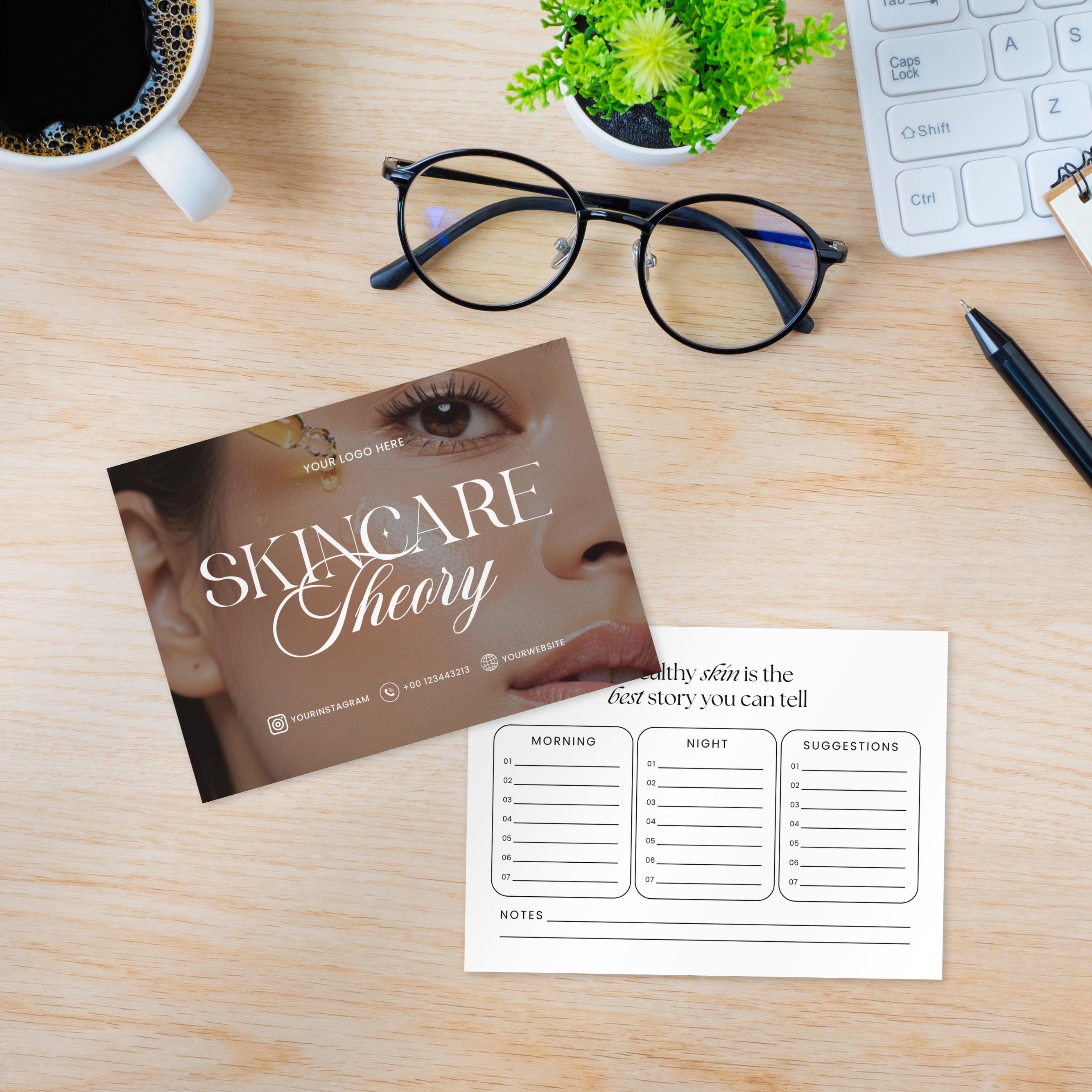 Contain Non Routine Card Form Editable Skincare Routine Card, Esthetician Template, Aftercare Card ...