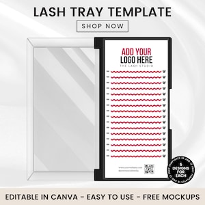 Lash Tray Template, Eyelash Tray Template, Eyelash Mockup, Lash Tray Mockup, Lash Extensions, Eyelash Tray Digital Download, Canva Template
